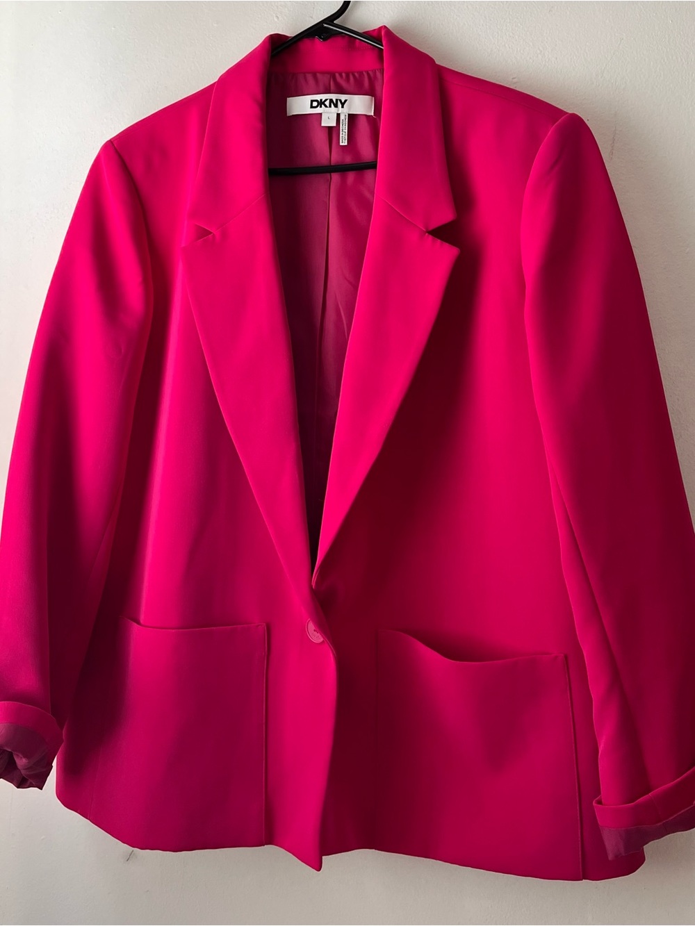 DKNY Fuchsia Single-Button Blazer